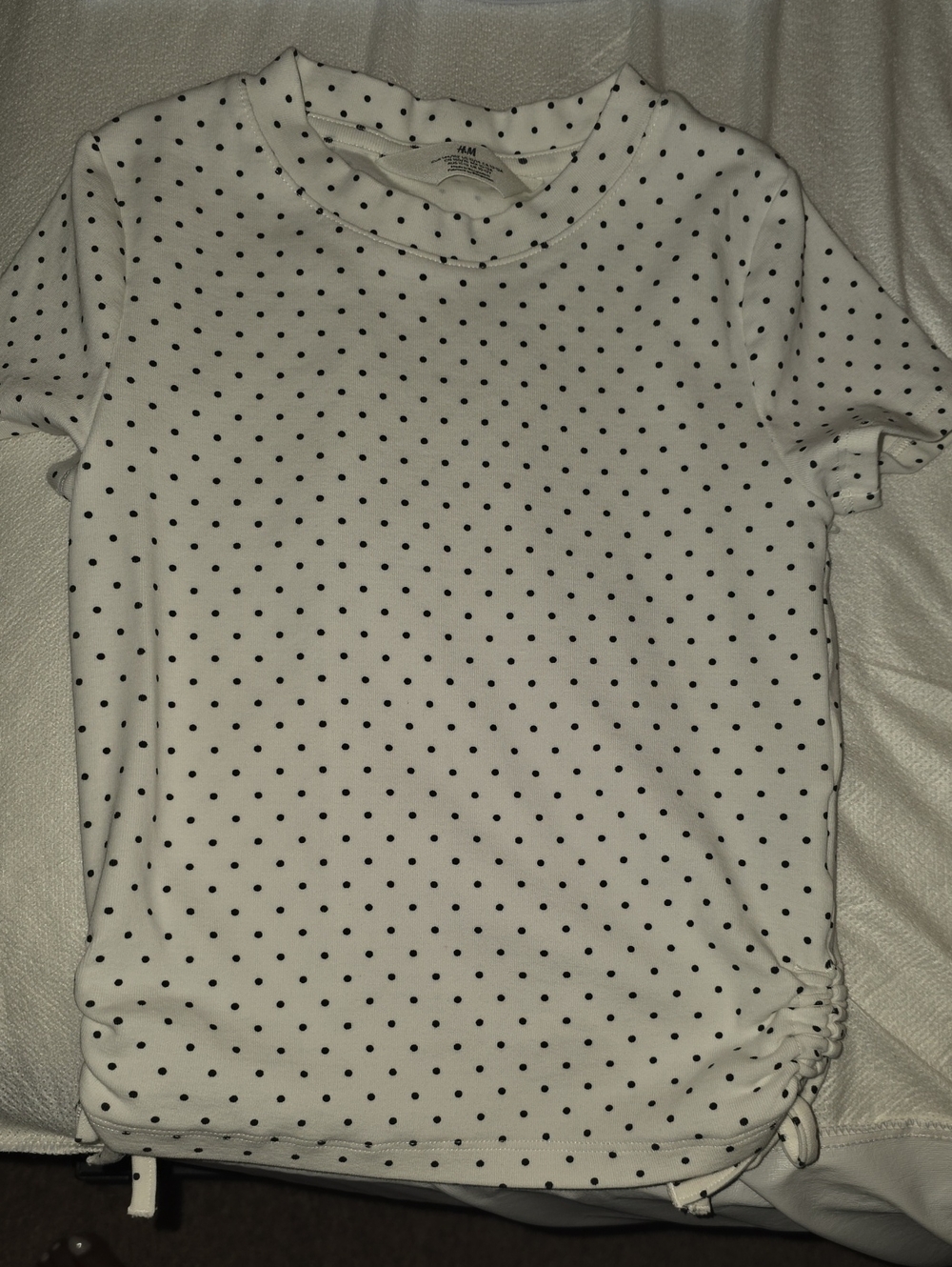 H&M White Tee with Black Polka Dots